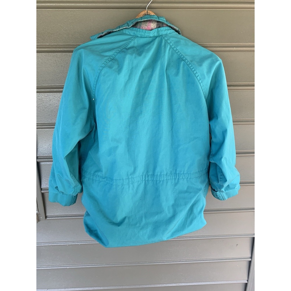 The Woolrich Women's Med Blue Vintage‎ Nylon Quilted Chore Coat 80s 90s Retro - Picture 3 of 6